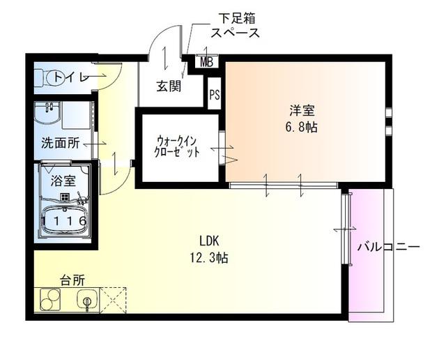 フジパレス湊駅東(1LDK/3階)の間取り写真