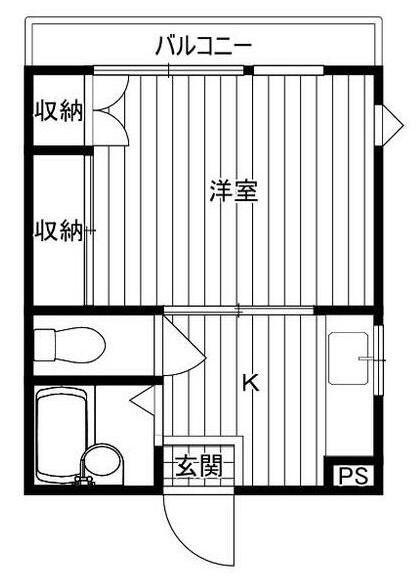 クリエール富岡(1K/3階)の間取り写真