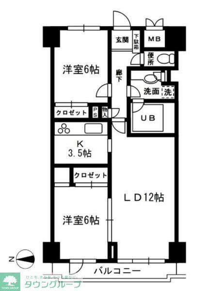 レジディア目白(2LDK/6階)の間取り写真