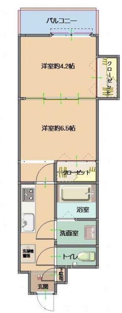 門司港レトロプリンセス(2K/6階)の間取り写真