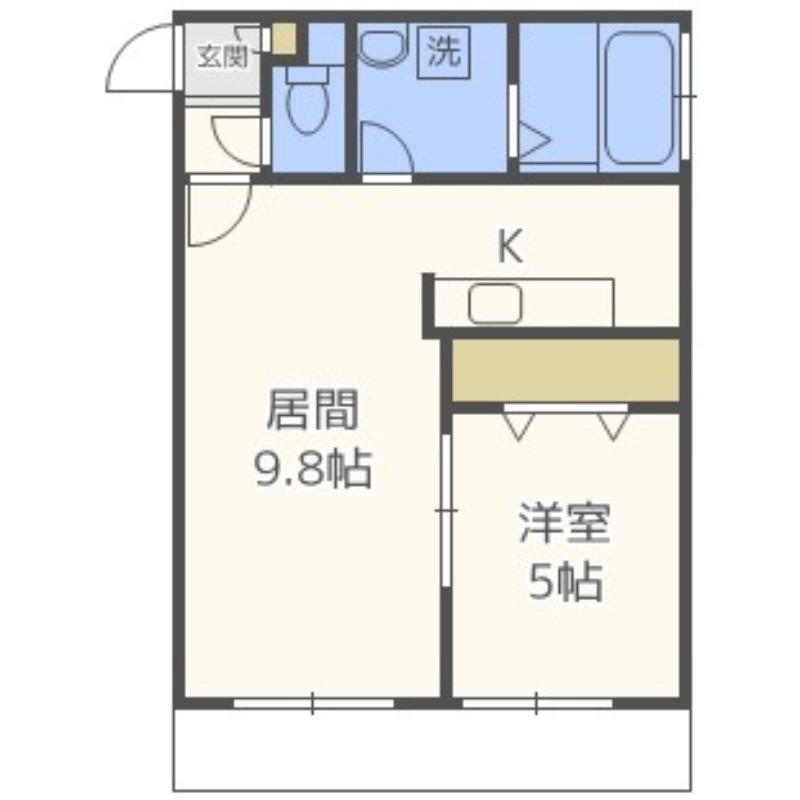 アンジュ・ロゼ(1LDK/4階)の間取り写真