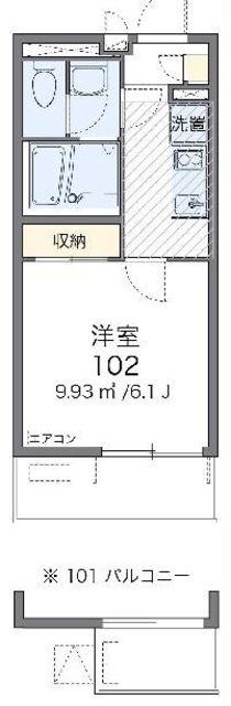 クレイノセイム(1K/1階)の間取り写真
