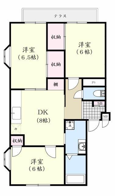アクティブホソイA(3DK/2階)の間取り写真