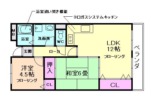 サンマンション早苗II(2LDK/1階)の間取り写真
