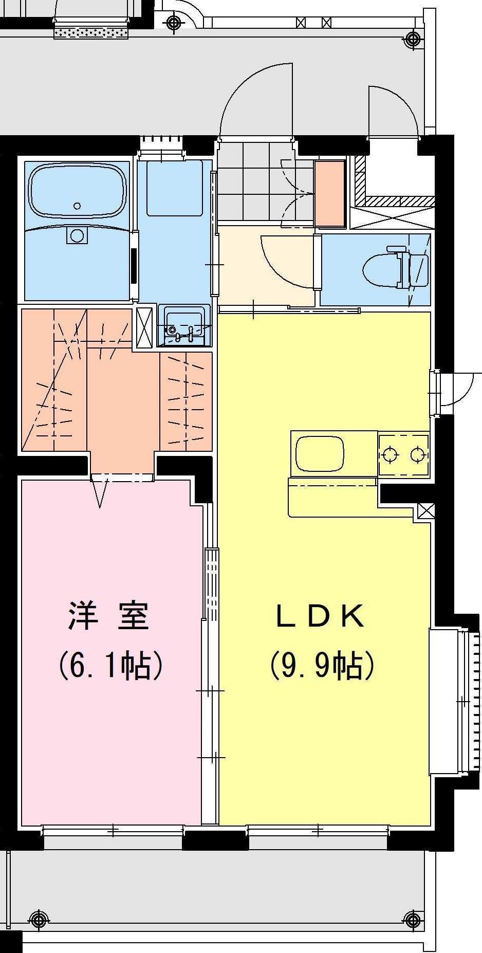 ARCADIA恒久(1LDK/3階)の間取り写真
