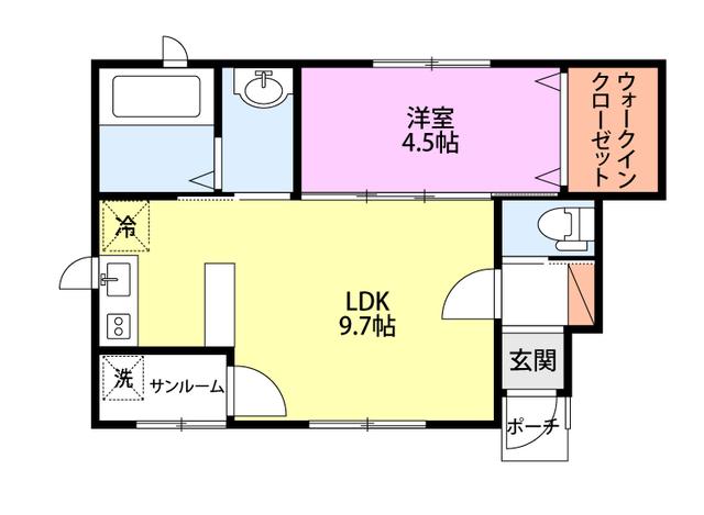 UN BRILLER(1LDK/1階)の間取り写真