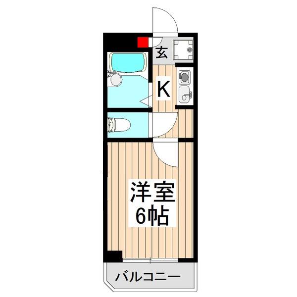 シャモールSTB(1K/1階)の間取り写真