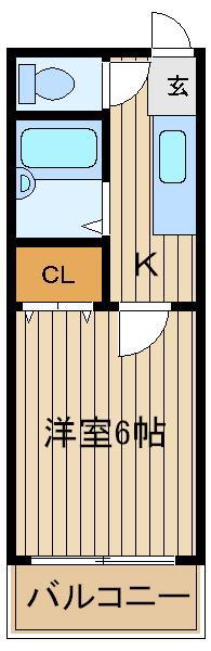 金子コーポ62(1K/2階)の間取り写真