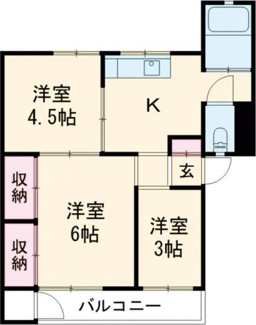 城山パレス(3K/1階)の間取り写真