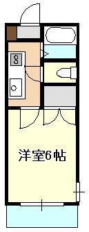 ハイツKURA C棟(1K/2階)の間取り写真