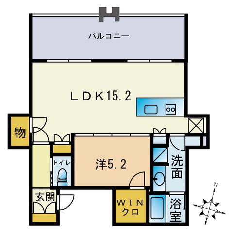 CAITAC LIVINCOURT(1LDK/16階)の間取り写真