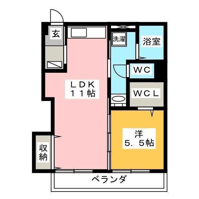 クイール加納(1LDK/3階)の間取り写真