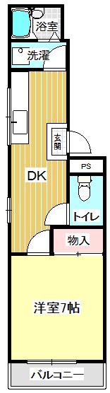 マンション麻美(1DK/3階)の間取り写真