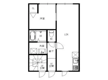 LBOX01(1LDK/1階)の間取り写真