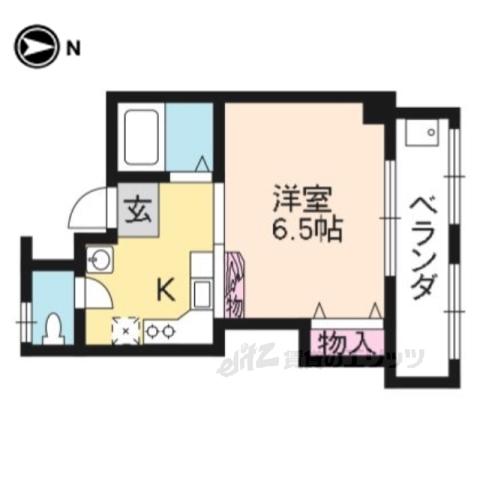 葛城マンション(1K/3階)の間取り写真