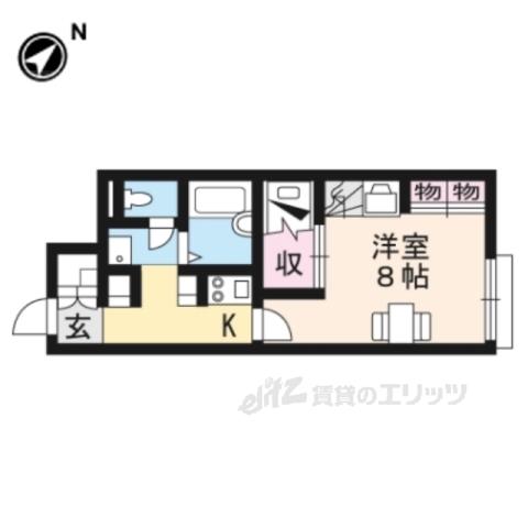 レオパレスパーチェ(1K/1階)の間取り写真