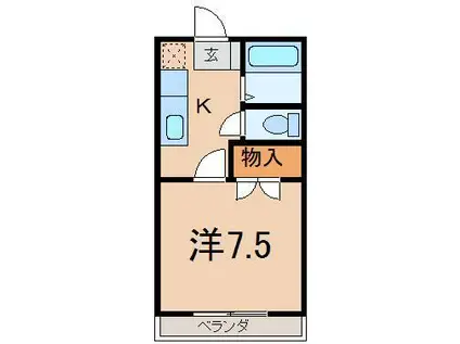 ヴィラ・サカイ(1K/2階)の間取り写真