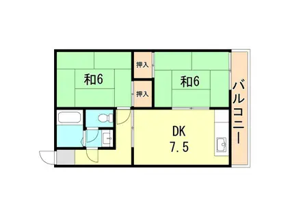 旭マンション(2DK/2階)の間取り写真