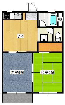 フォーブル青木(2DK/2階)の間取り写真