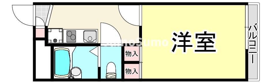 レオパレスウエストリバー(1K/2階)の間取り写真