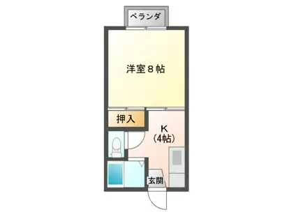 コーポコシバ(1K/1階)の間取り写真