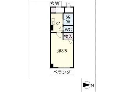 山富ビル(1K/3階)の間取り写真