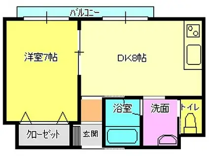 リ・ポーズ21(1DK/7階)の間取り写真