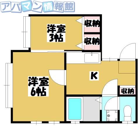 クレセントBY芳眞(2K/1階)の間取り写真