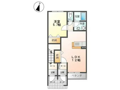 ELLIE COCO(1LDK/1階)の間取り写真