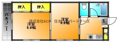 ピュア松本(2K/2階)の間取り写真