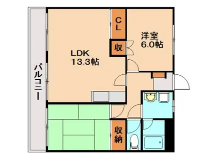 メゾン・ド・FUJI2(2LDK/3階)の間取り写真