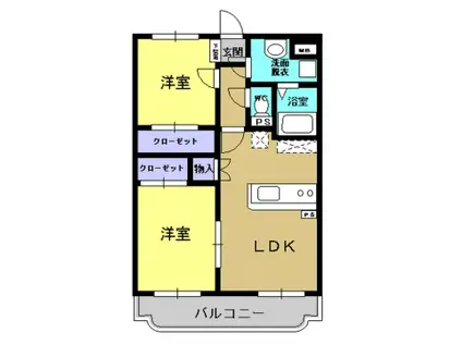FIRST STAGE I(2LDK/2階)の間取り写真
