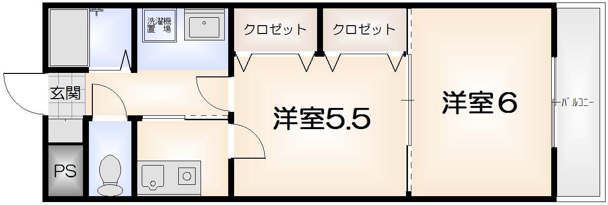 フレンズヒル(2K/1階)の間取り写真