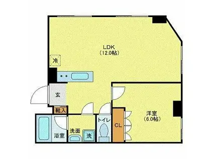 フロリスオーランティウム2(1LDK/3階)の間取り写真