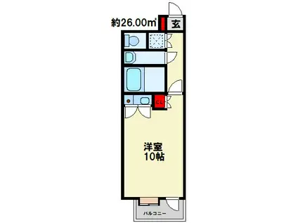オリエンタル江南町(ワンルーム/6階)の間取り写真