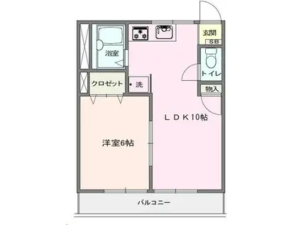 メゾンいしかわ(1LDK/1階)の間取り写真