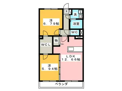 ALBA GRANDE(2LDK/3階)の間取り写真