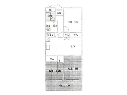ファミール寿(3LDK/6階)の間取り写真