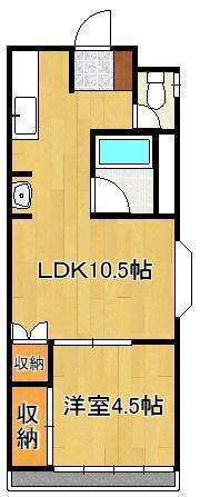 天野ビル 中間(1LDK/3階)の間取り写真