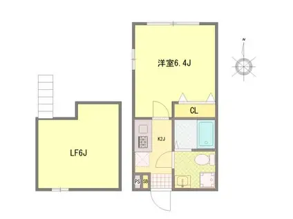 オデッセイ10(1K/2階)の間取り写真