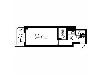 ティックランド南船場(1K/5階)の間取り写真