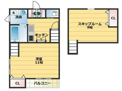 ココカラハウス南佐古 A1F(1SK/1階)の間取り写真
