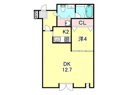 パラシオ御影(1LDK/2階)の間取り写真
