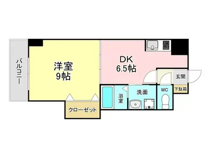 フリーエントUT(1DK/2階)の間取り写真