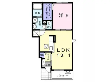 グランファミーユI(1LDK/1階)の間取り写真