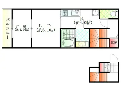 STELLAI(1LDK/2階)の間取り写真