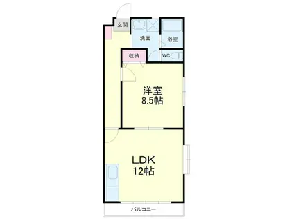 フォンテーヌ(1LDK/1階)の間取り写真