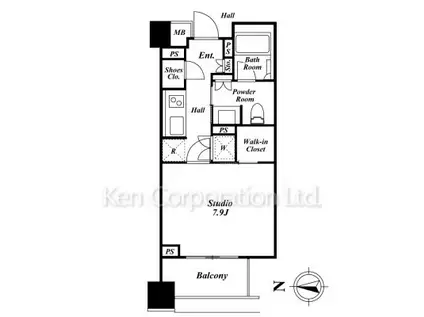 南青山マスターズハウス(ワンルーム/2階)の間取り写真