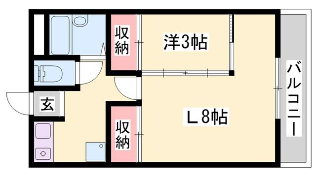 ラフェスタ加東(1LDK/1階)の間取り写真