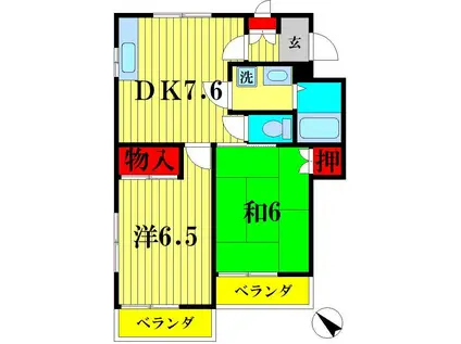 ストークプラザ・S(2DK/2階)の間取り写真